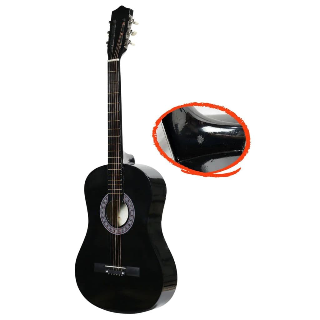 Violão Musical Para Iniciantes Acústico Konig Preto Natural Com Palheta Corda Nylon Recondicionado