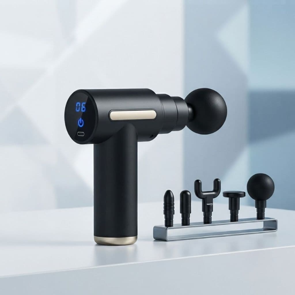 Massageador Elétrico Muscular Profissional Massage Gun Pistola Massageadora Portátil Recarregável para Alívio de Dores