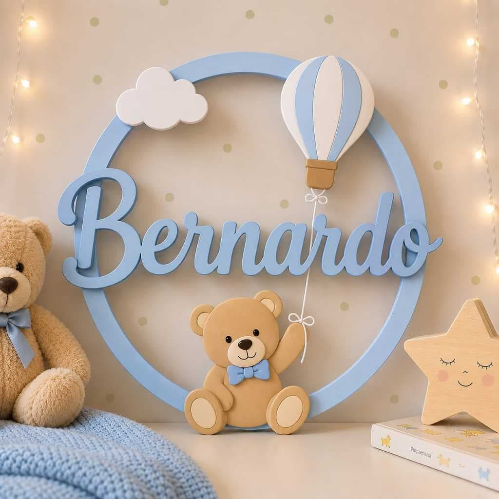 Decoração de Porta Personalizada Infantil | Nome em impressão 3D | Tema Personalizado para Quarto de Bebê e Criança