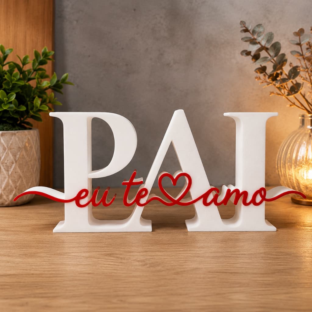 Letreiro Decorativo Pai Eu Te Amo | Presente Dia dos Pais