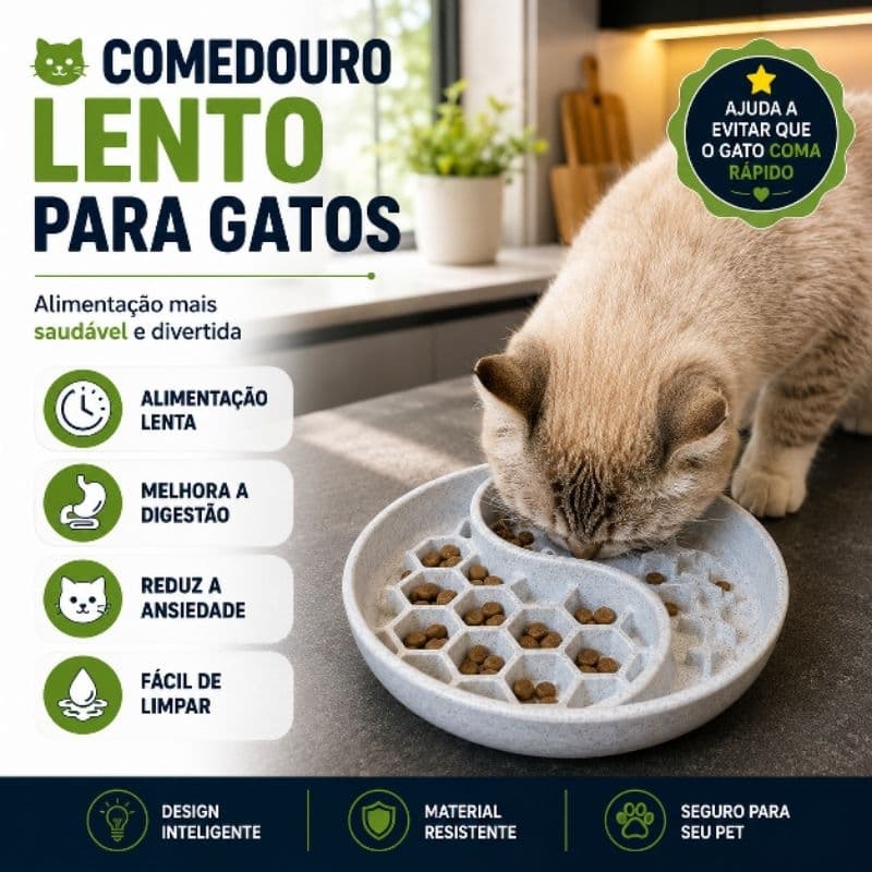 Comedouro Lento para Gatos