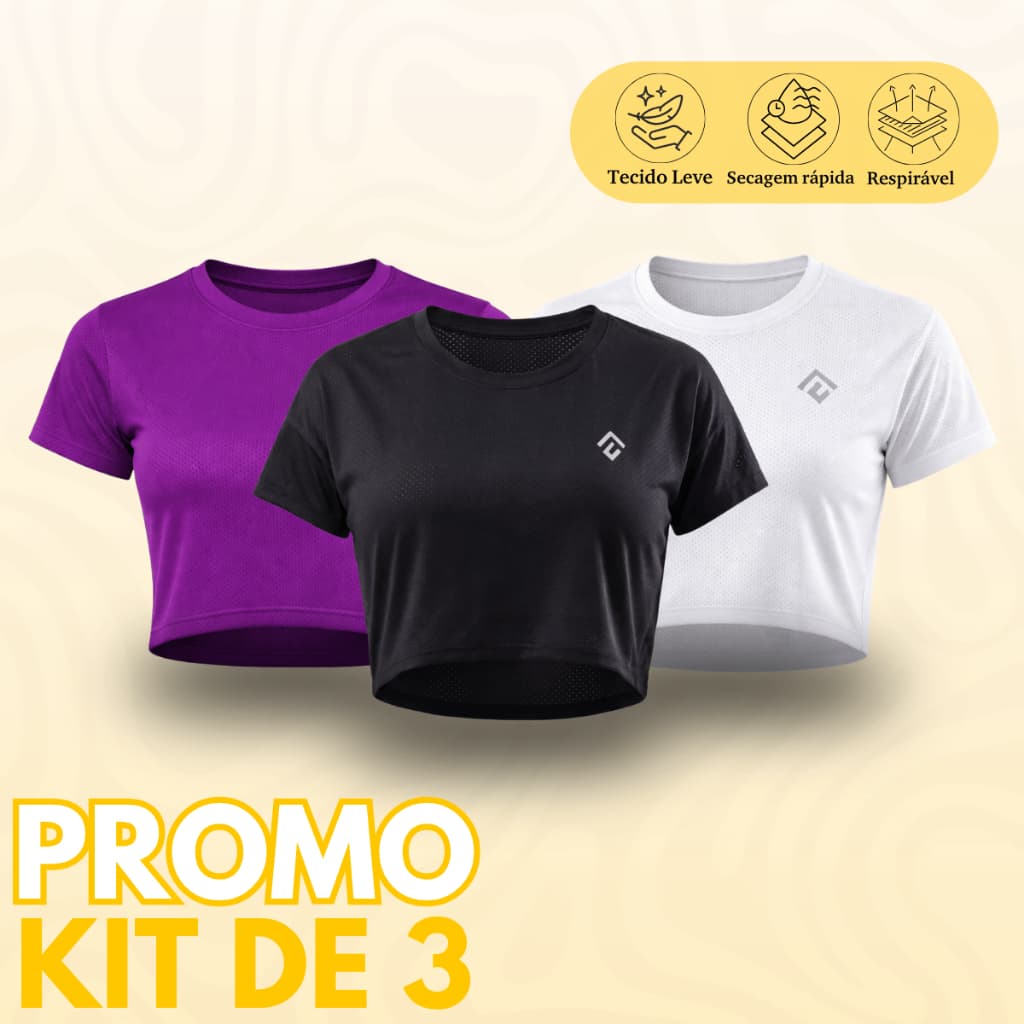 Kit 3 Camiseta Dry Fit Feminina Academia Treino Fitness