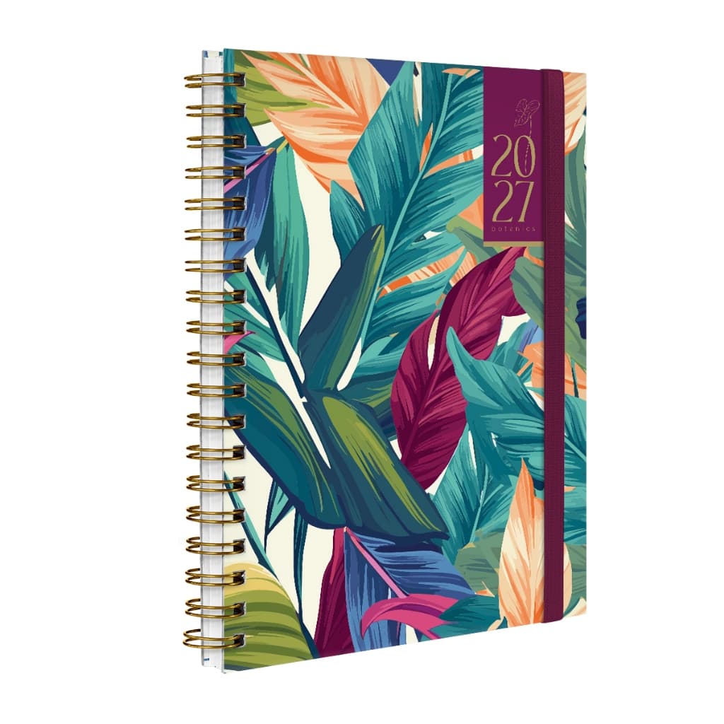 Agenda Planner Semanal Plus 2027 Capa Dura Folhas Botanics Planta