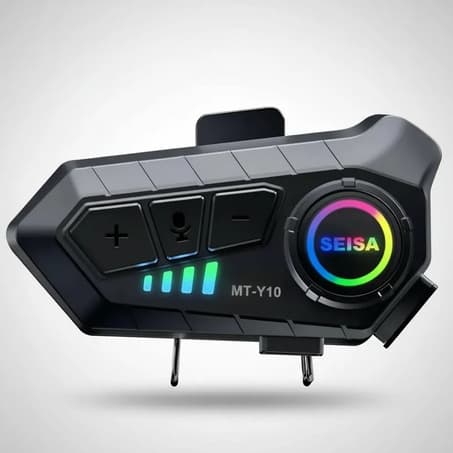 Intercomunicador Para Capacete Moto Seisa Mt-y10 Com Luz Rgb