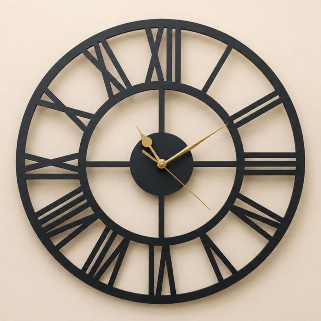 Relógio de Parede Grande 40cm MDF Decorativo Moderno Sala Cozinha Escritório - Silencioso