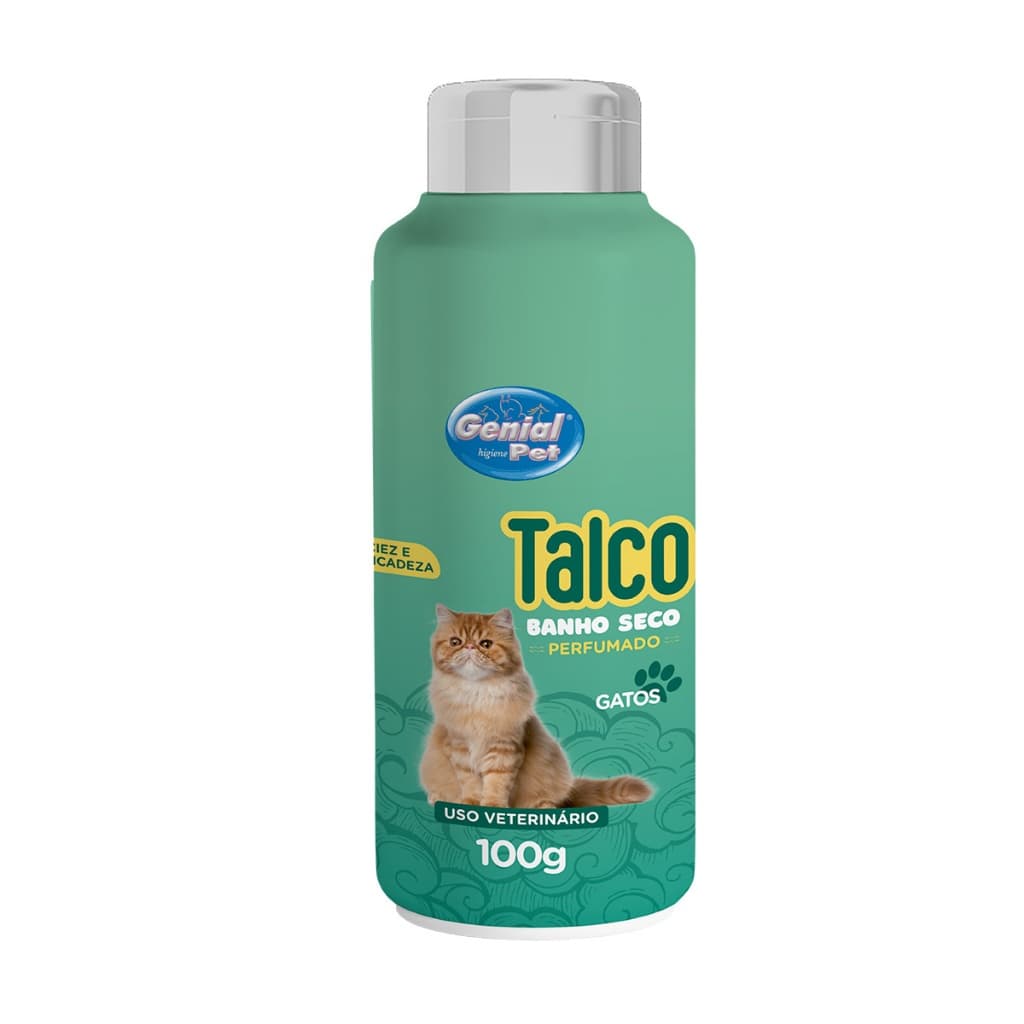 Talco Banho Seco Para Cães E Gatos Genial Pet 100g