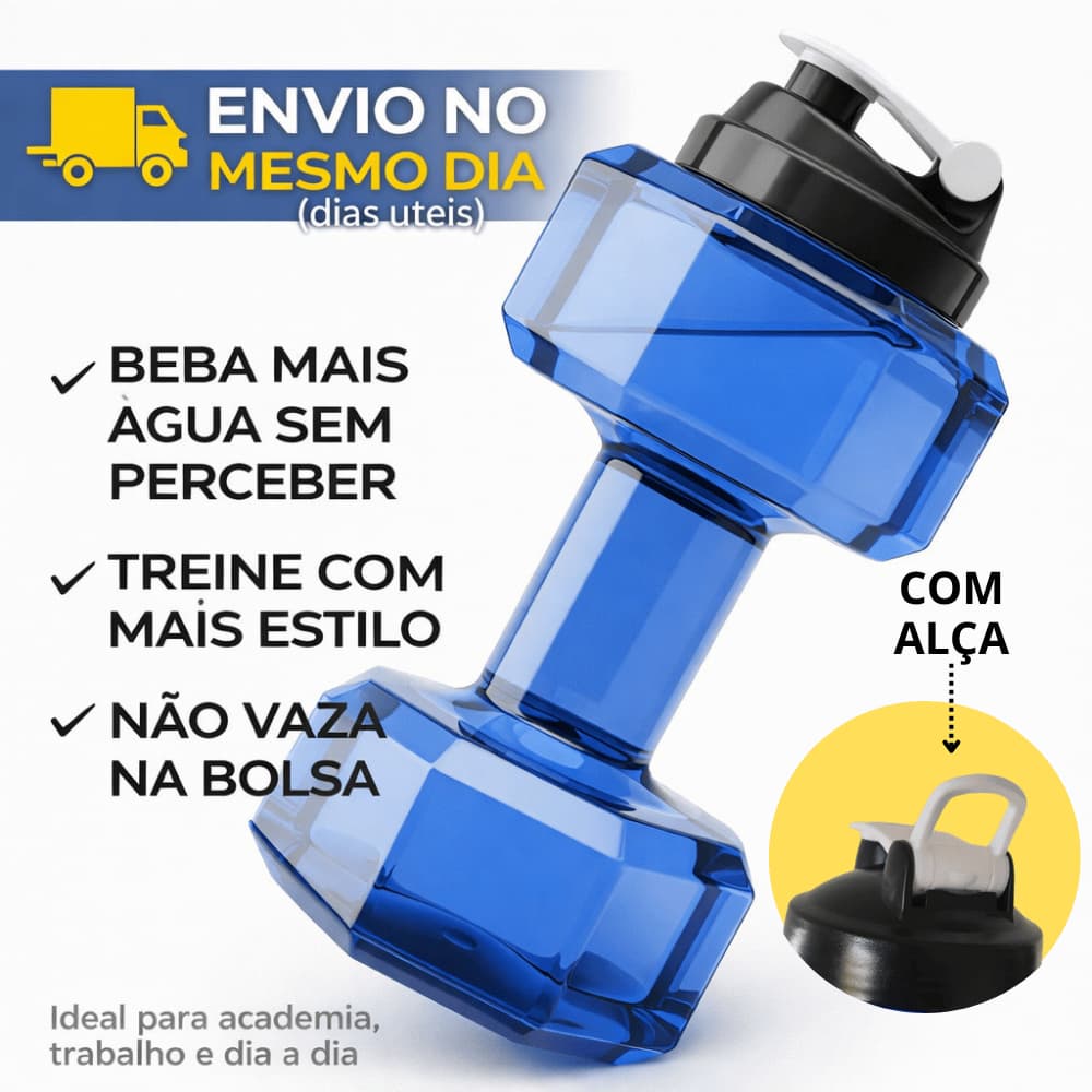 Garrafa Academia Musculação Halter Grande 2,2L de Água Esportes Anti Vazamento Envio Imediato