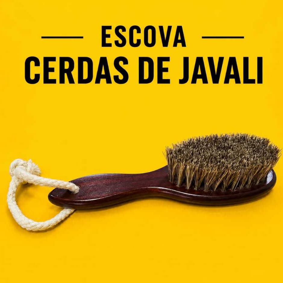 Escova de Barbear com Cerdas de Javali - Suavidade e Versatilidade para Cuidados da Barba