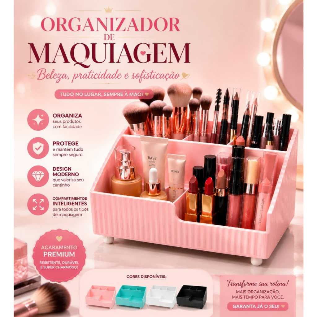 Organizador Maquiagem Multiuso - Organizador make - Organizador Mesa - Porta Lápis