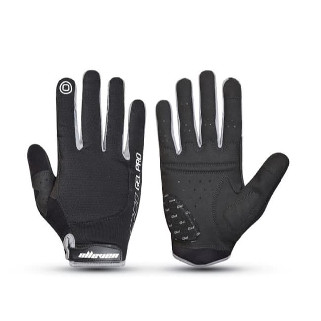 Luva Ciclista Fechada Preta/Cinza Gel Touch Screen G