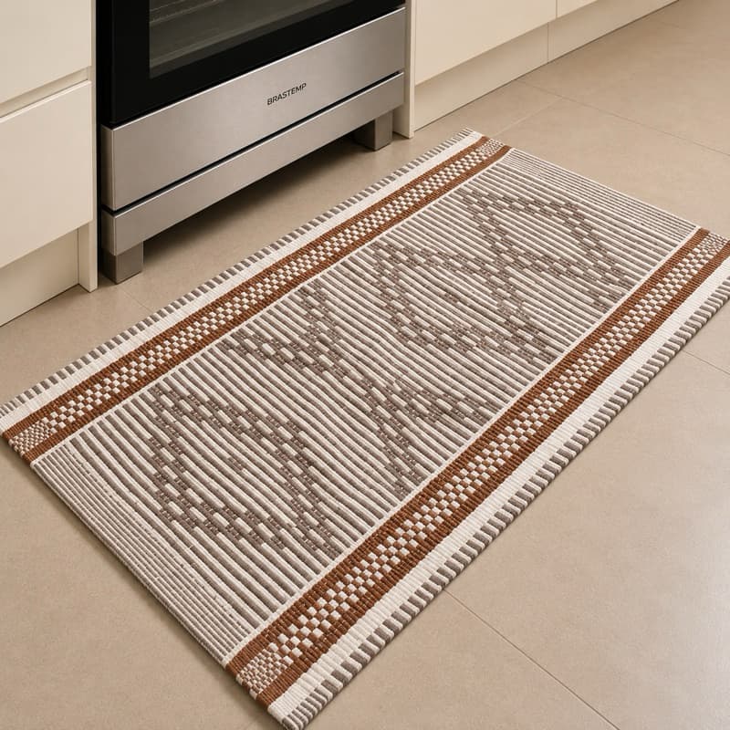 Tapete Zurik 100% Algodão Lavável para Cozinha, Quarto e Banheiro 50x70