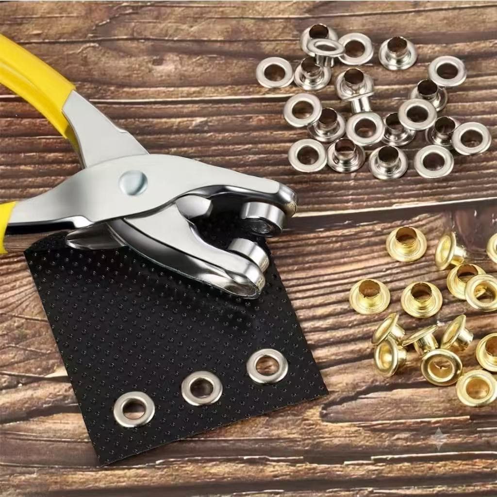 Alicate Aplicador Para Colocar Ilhos Manual + 100 Ilhoses