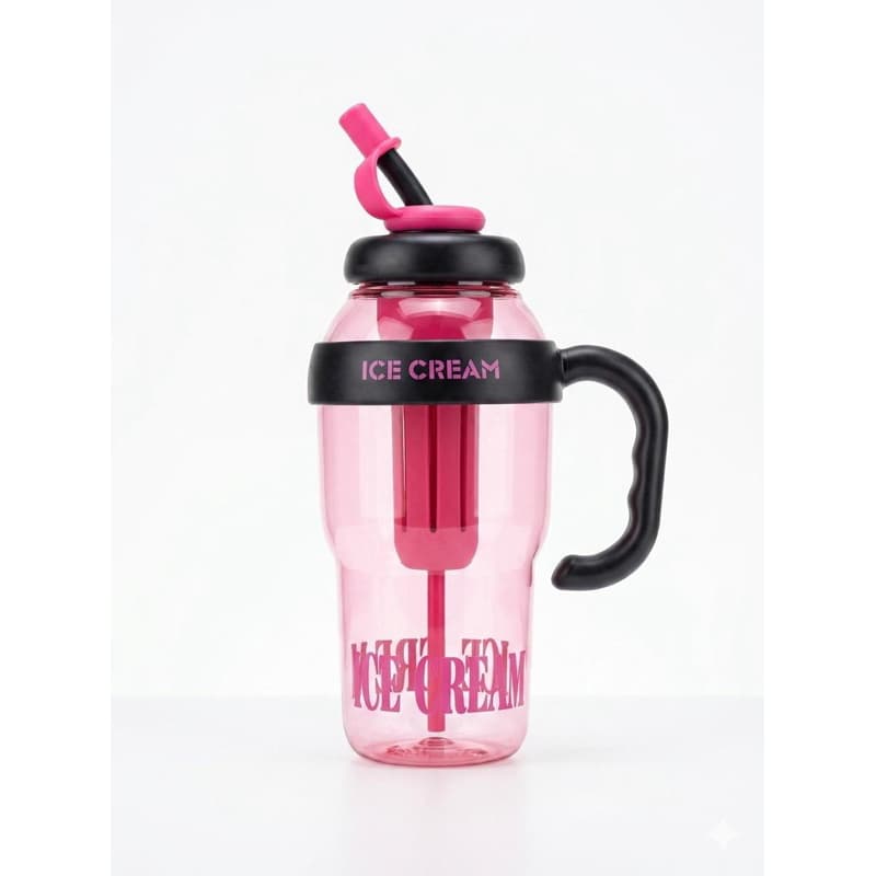 Garrafa de Água com Canudo de Silicone Grande com 1350ml Capacidade com Filtro Portátil ICE CUP