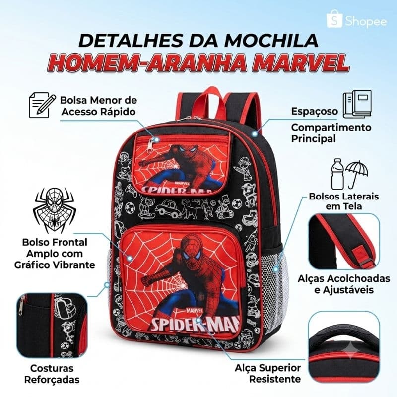 * Mochila Infantil Homem Aranha- mochila escolar , personagens