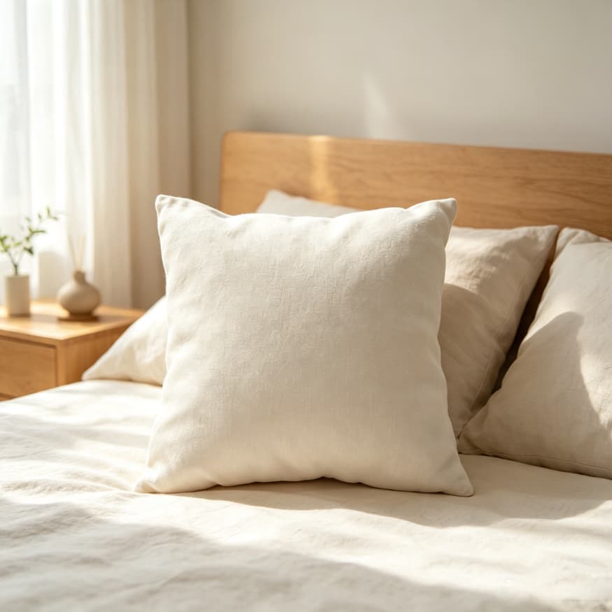 Soft Woven Solid Color Square Throw Pillow Cover 45x45cm, Decorative Cushion Case for Sofa & Bedroom