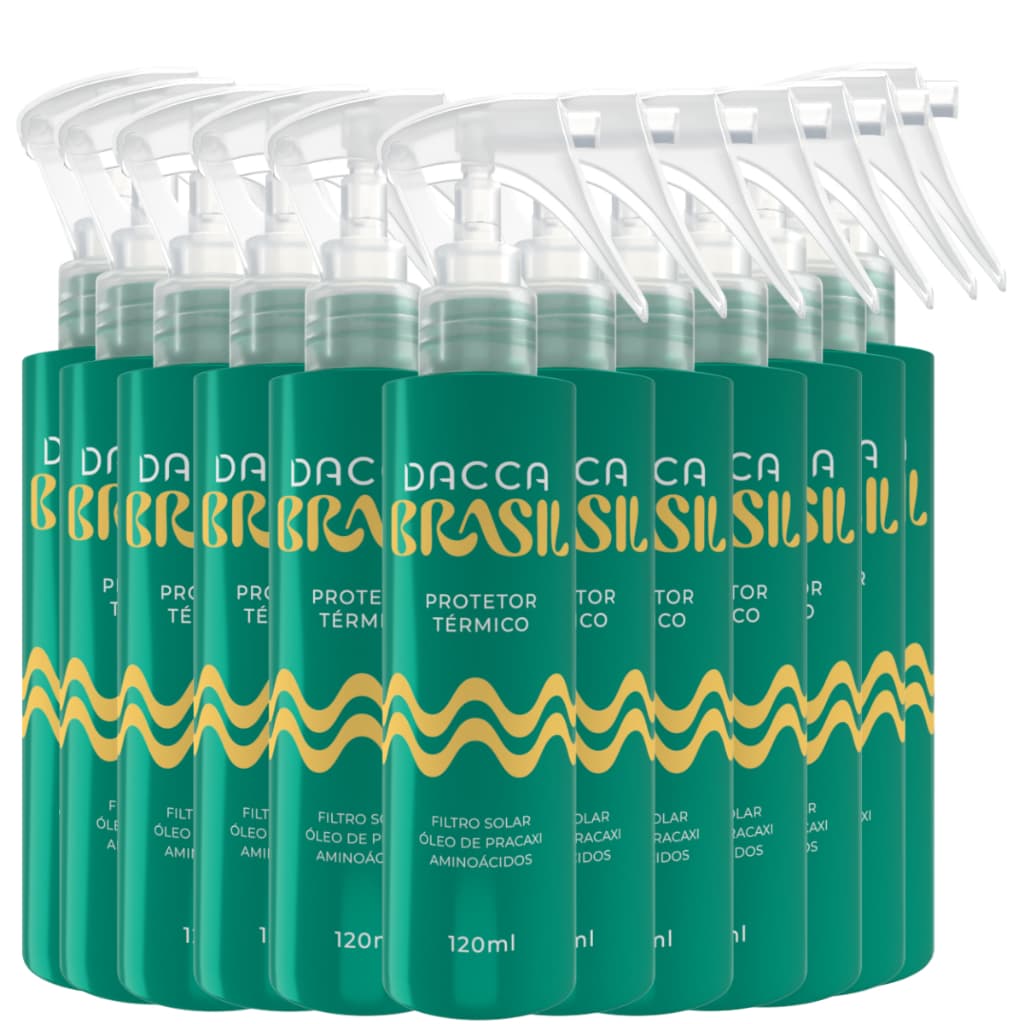 Kit 12 Protetor Térmico Capilar Profissional Leave-in Spray Defrizante Dacca Brasil 120ml