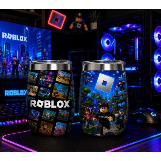Copo Térmico 350ml Em Aço Inox Com Tampa Transparente Inspirado No Universo Dos Jogos Para Fãs De Games