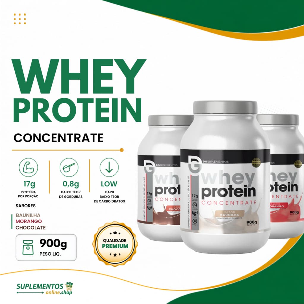 Whey Protein 900g DG Labs Alta Concentração de Proteína