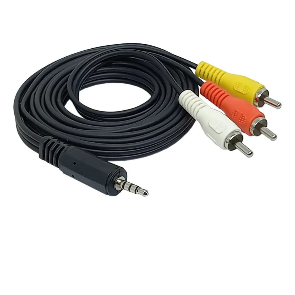 Cabo P3 Para 3 Rca Áudio E Vídeo Xbox 360 Super Slim Tv