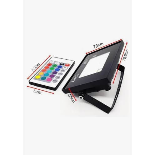 Refletor LED Holofote 30W Alumínio RGB Bivolt Prova D'Água IP67 Com Controle