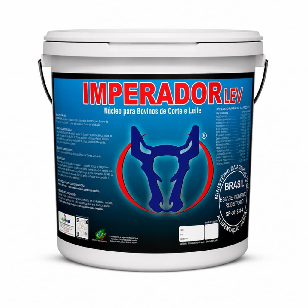 Imperador Lev Agrocave Núcleo Mineral Vitamínico para Bovinos de Corte e Leite 5kg 10kg 20kg