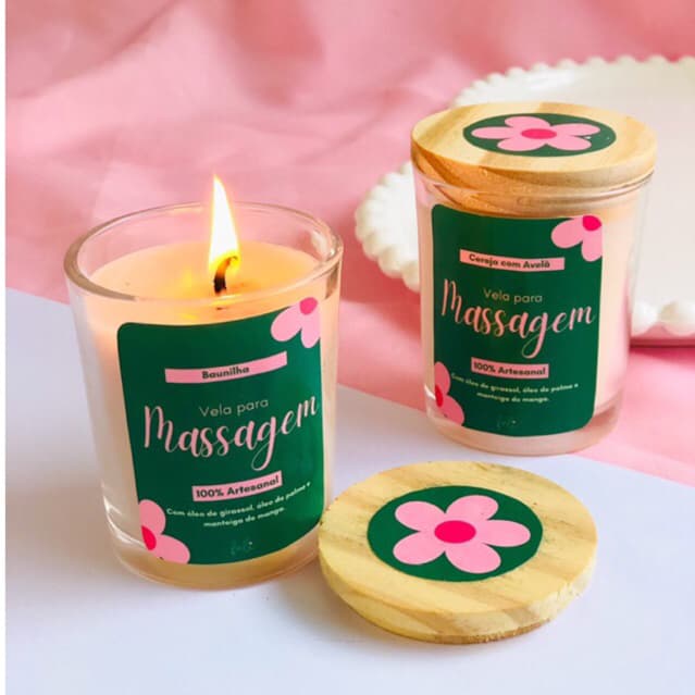 Vela Para Massagem Artesanal Velas Aromáticas Aromaterapia Velas Óleos Essenciais Essência Diversas Autocuidado
