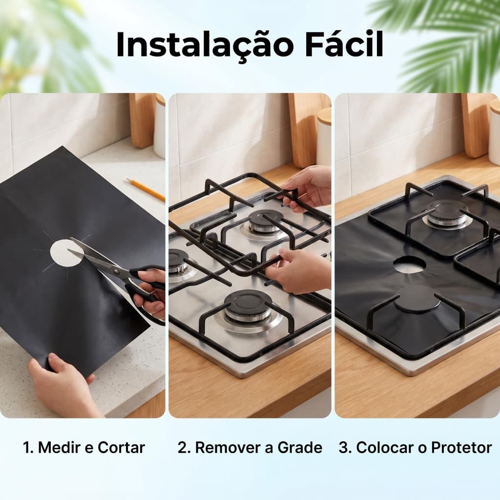 Capa de Teflon Ajustável Reutilizável Proteção Para Fogão a Gás