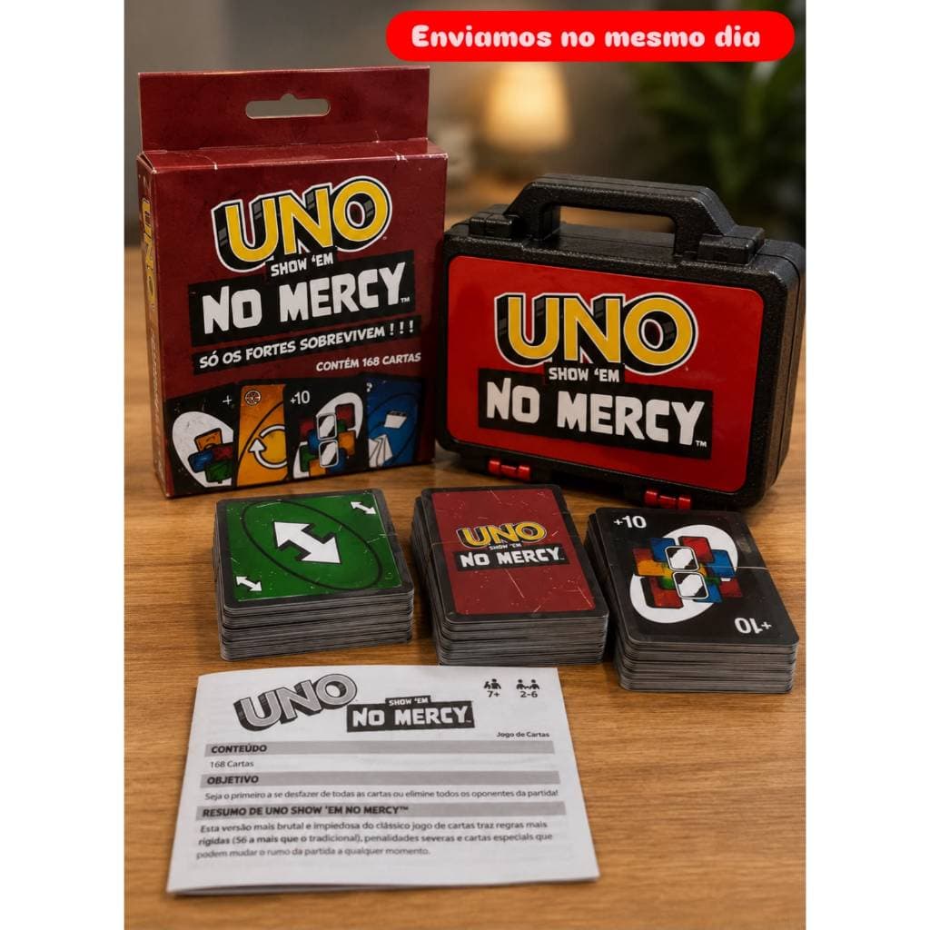 Kit Jogo Uno No Mercy + Maleta Diversão Completa
