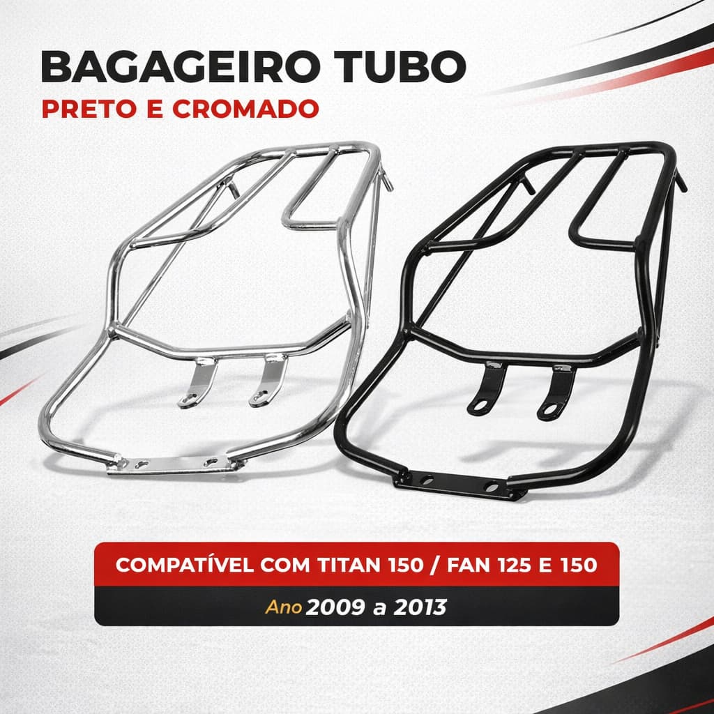 Bagageiro Reforçado Titan 150 Fan 125 Fan 150 2009/2013 Para Baú Moto