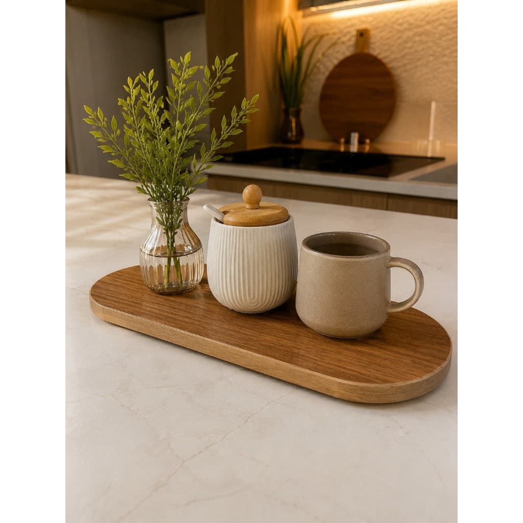 Bandeja Decorativa MDF Premium Organizador para Cozinha, Lavabo, Café e Banheiro