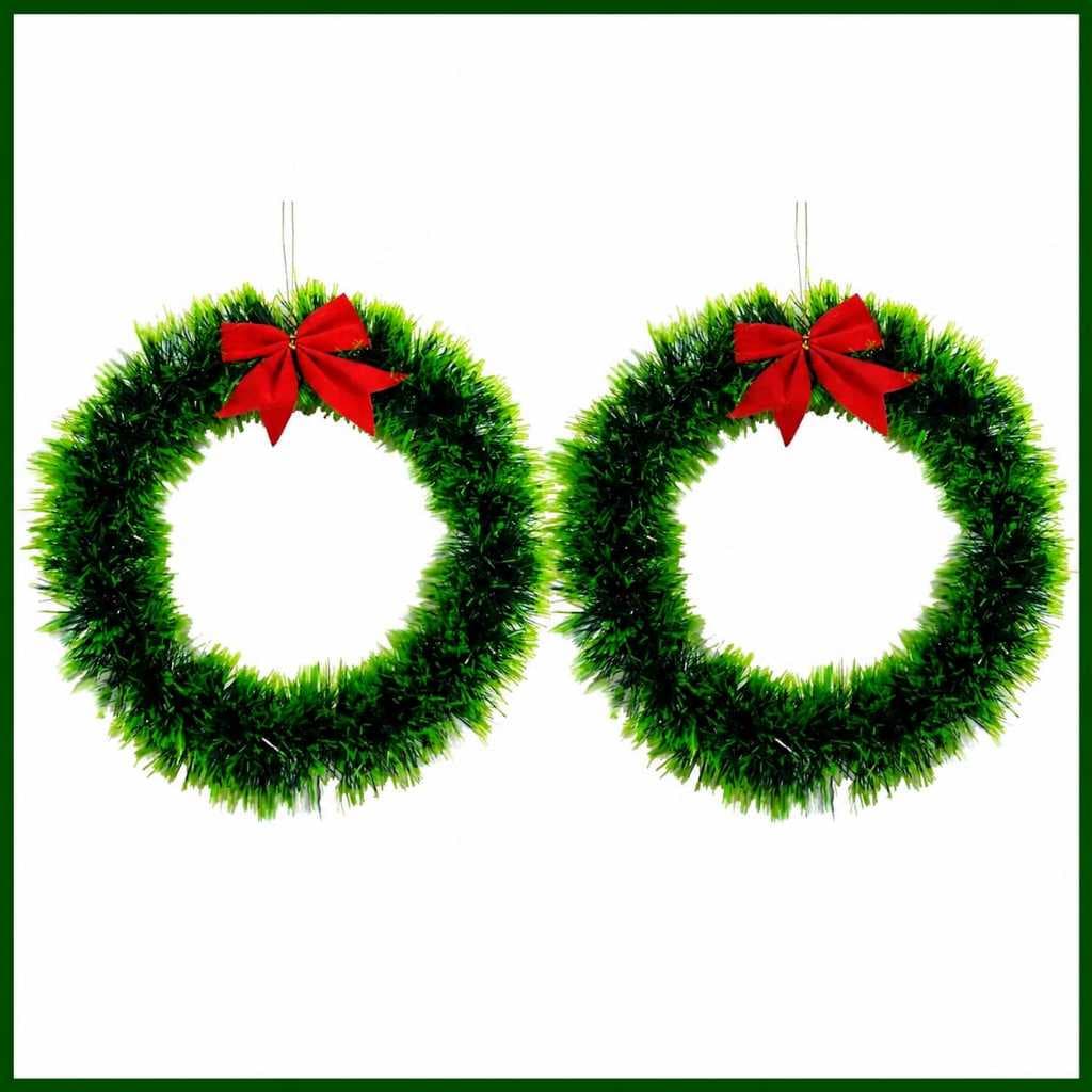 Kit 2 Guirlanda de Natal, Festão Nevado, Enfeite de Natal, Decoração Natalina, Decoração De Porta, Guirlanda Verde,