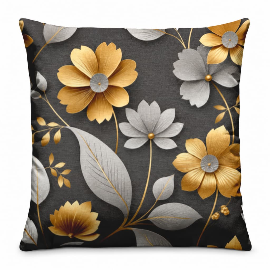 Capa De Almofada Estampada Com Zíper - Floral