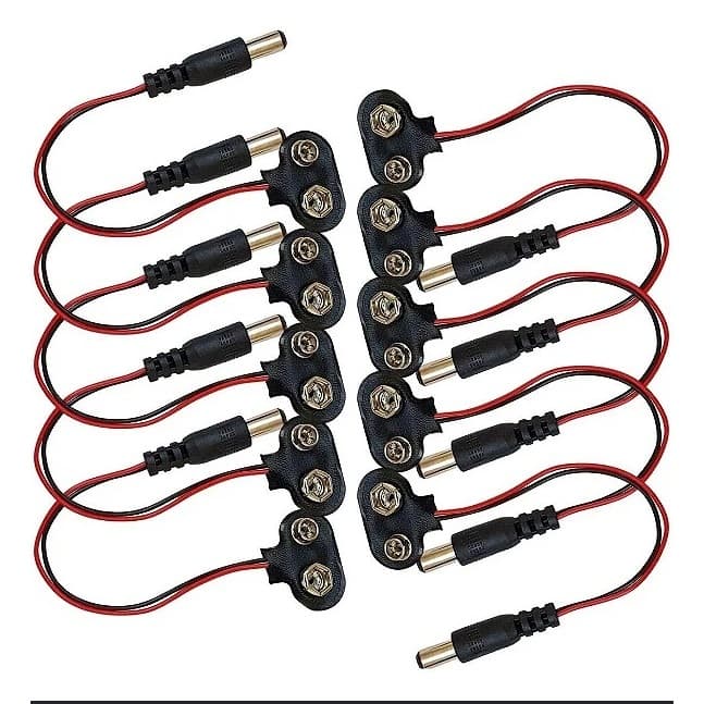 Kit Clip Bateria 9V Plug de Bateria 9V com Plug P4 para Arduíno Projetos Eletrônicos