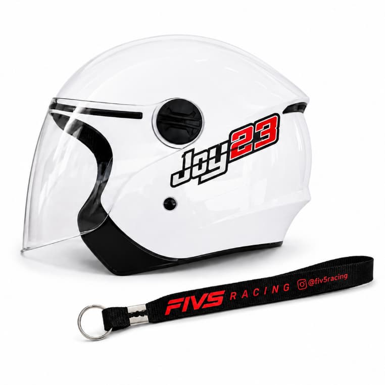 CAPACETE TAURUS JOY23 OPEN FACE BLADE X OPEN ABERTO BRANCO VISEIRA CRISTAL + CHAVEIRO PERSONALIZADO