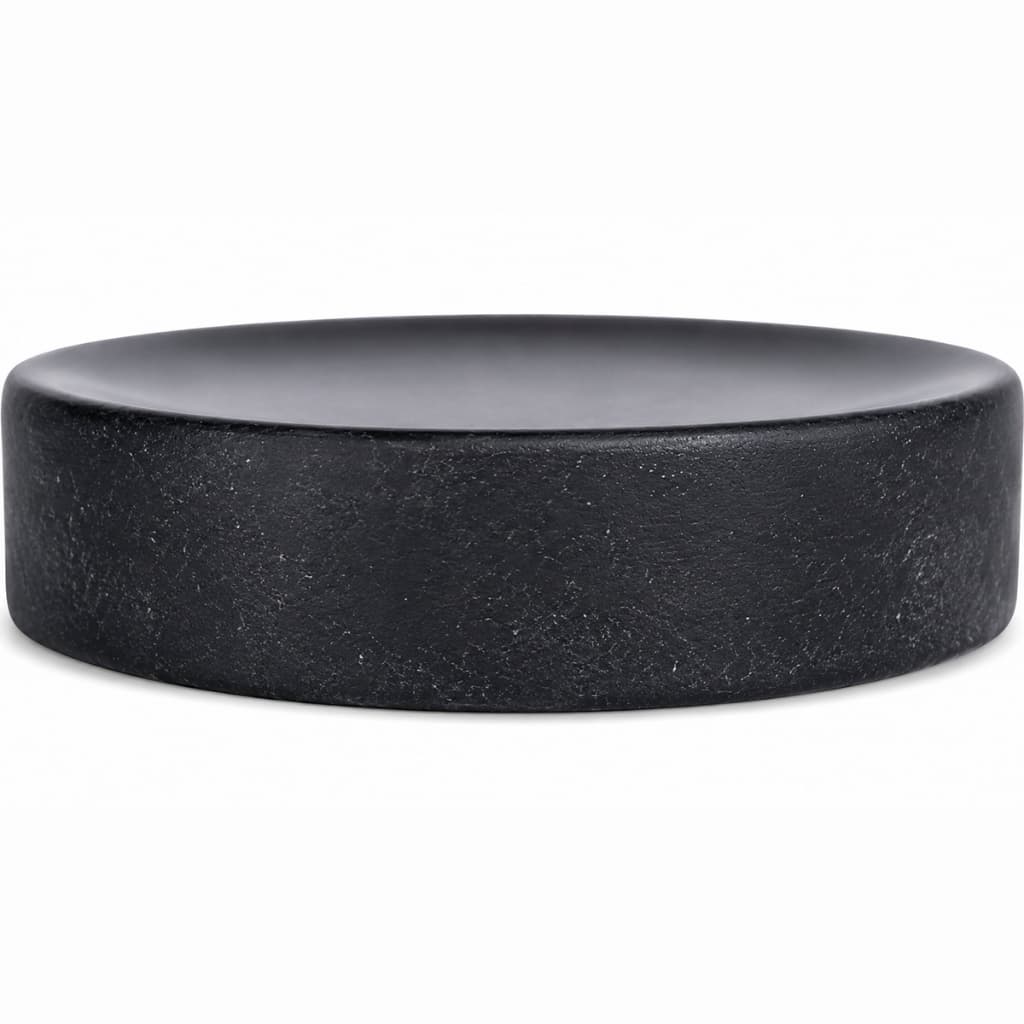 Saboneteira Cerâmica Pedra Banheiro Lavabo Porta Sabonete Barra Preta Bancada Decorativa Premium Resistente