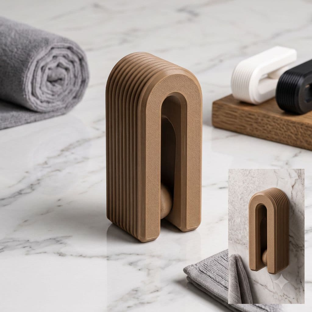 Gancho Para Toalha Estilo Gravidade Adesivo com Fita Dupla Face, Fixação Sem Furadeira para Banheiro, Cozinha e Lavabo
