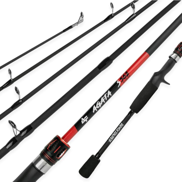 Vara Pesca Ágata Carbono Molinete / Carretilha Albatroz Fishing 2 Partes Modelo Novo Ação Media