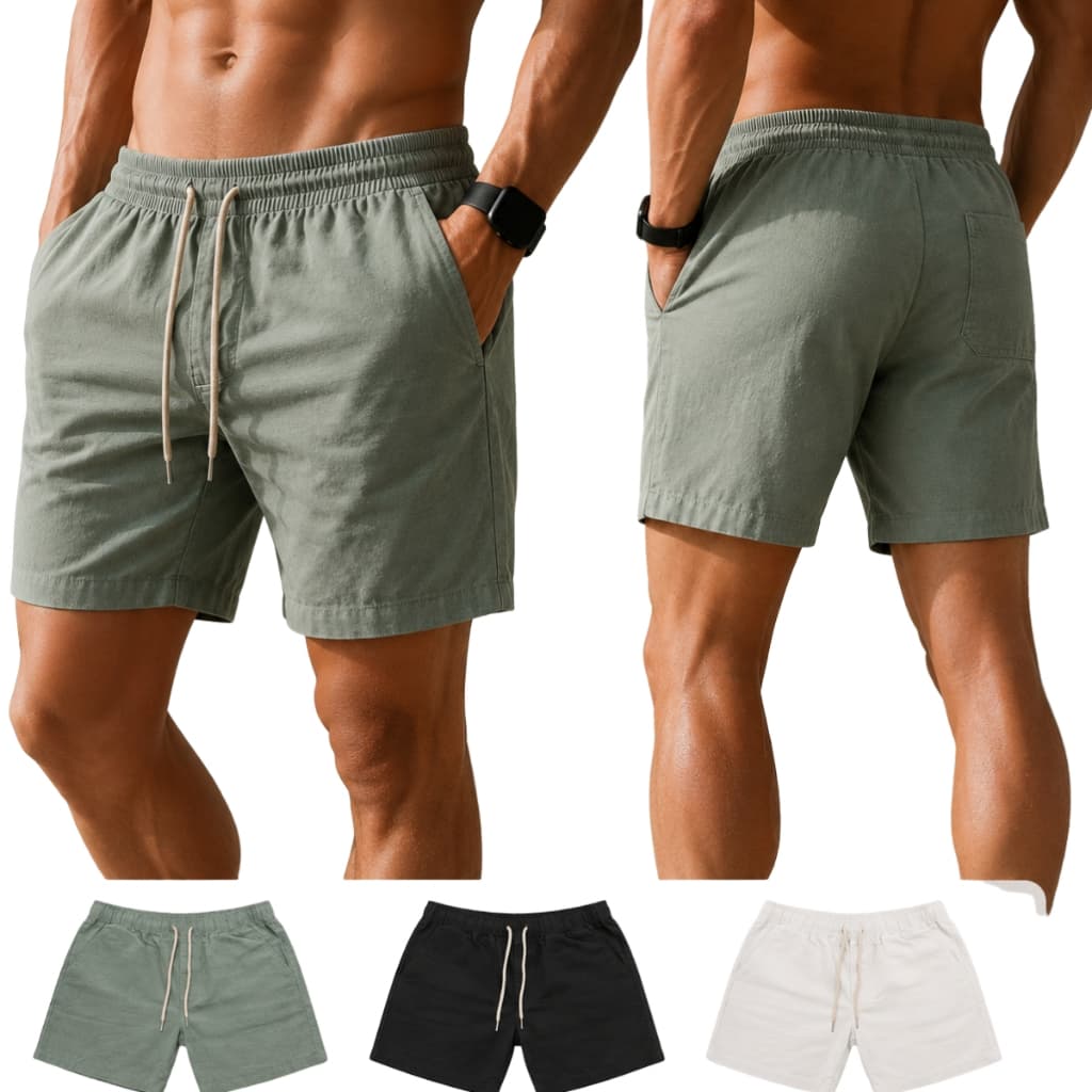 Short Linho Premium Masculino Mauricinho Casual Verão com Elástico e Cordão Leve e Confortável Short Mauricinho