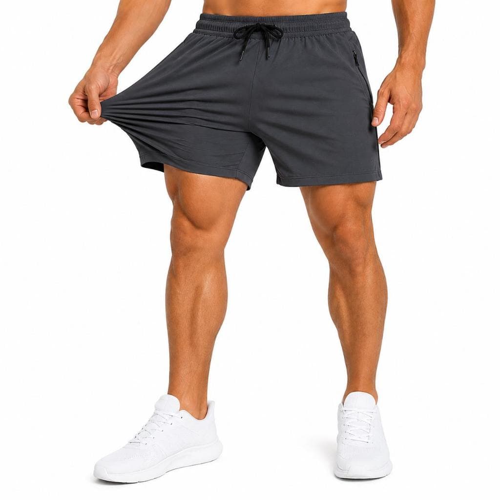 Shorts Bermuda Esportivo Elástica Premium Tactel Com Elastano Bolso com Ziper