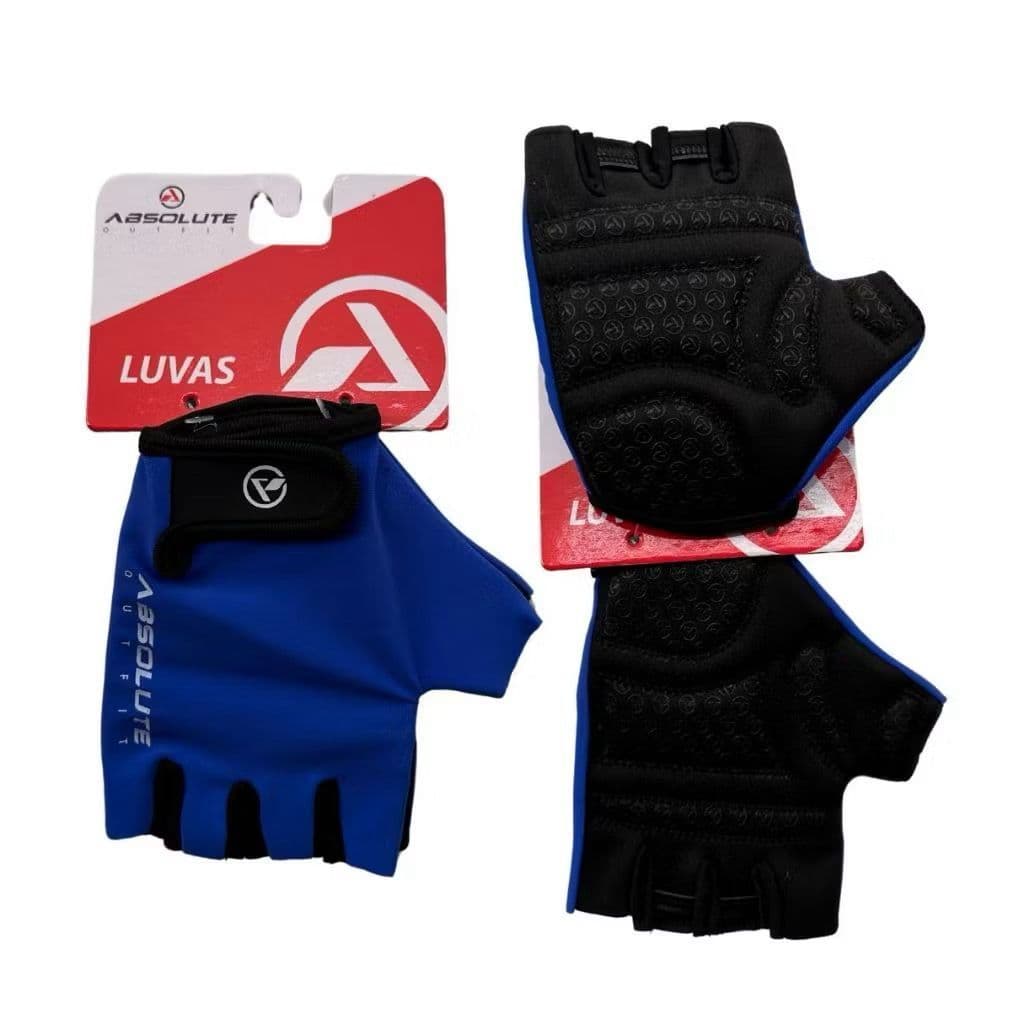 Luva Meio Dedo AZUL ABSOLUTE OUTFIT Gel Confortável Ideal Para: Bicicleta/ Academia/ Trekking.
