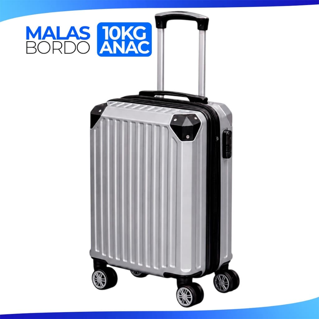 Mala Viagem 10Kg Bordo Zíper Expansível Pequena Rígida Com Cadeado Rodinhas Removível 360 Leve ANAC