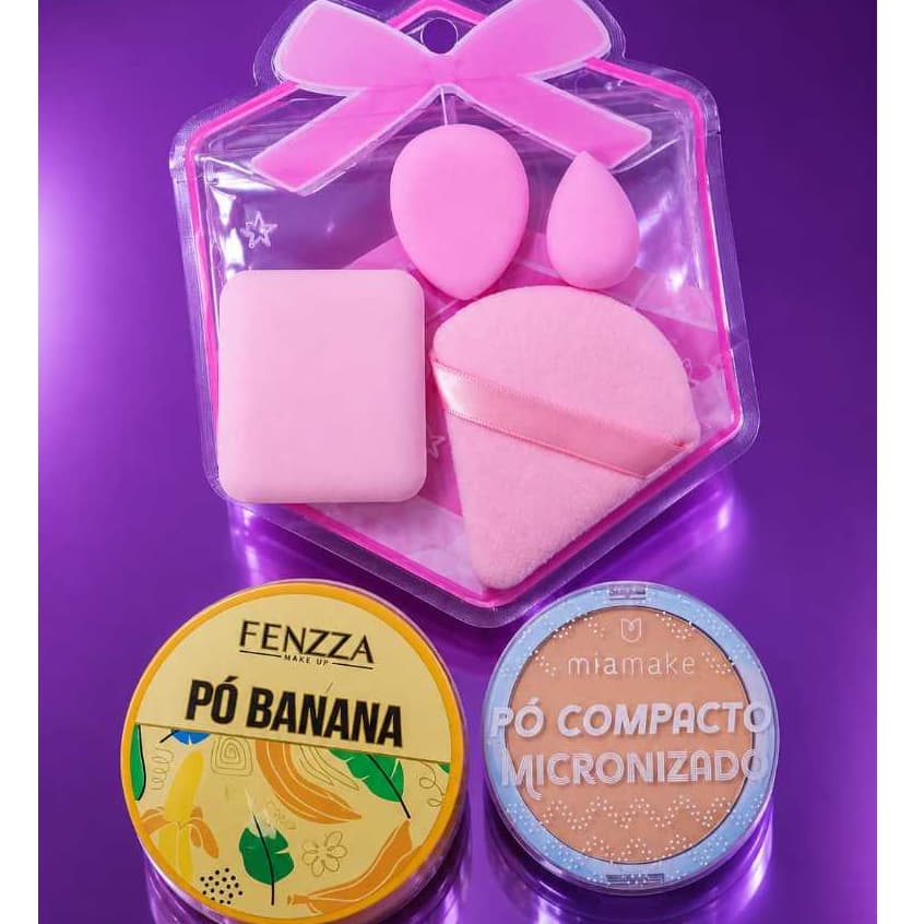 Kit de esponjas + Pó banana + Pó compacto