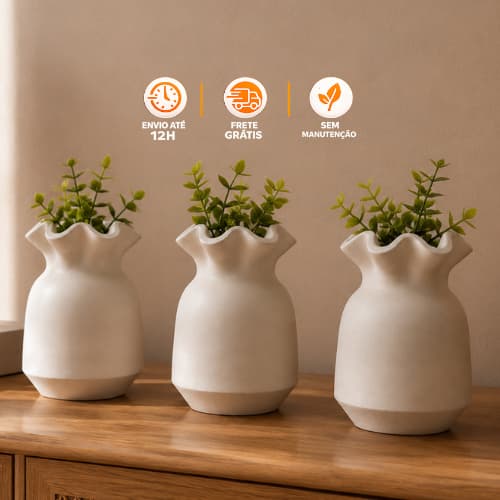 Vasinho Mesa Decorativo Kit até 10 Com Planta e Sem