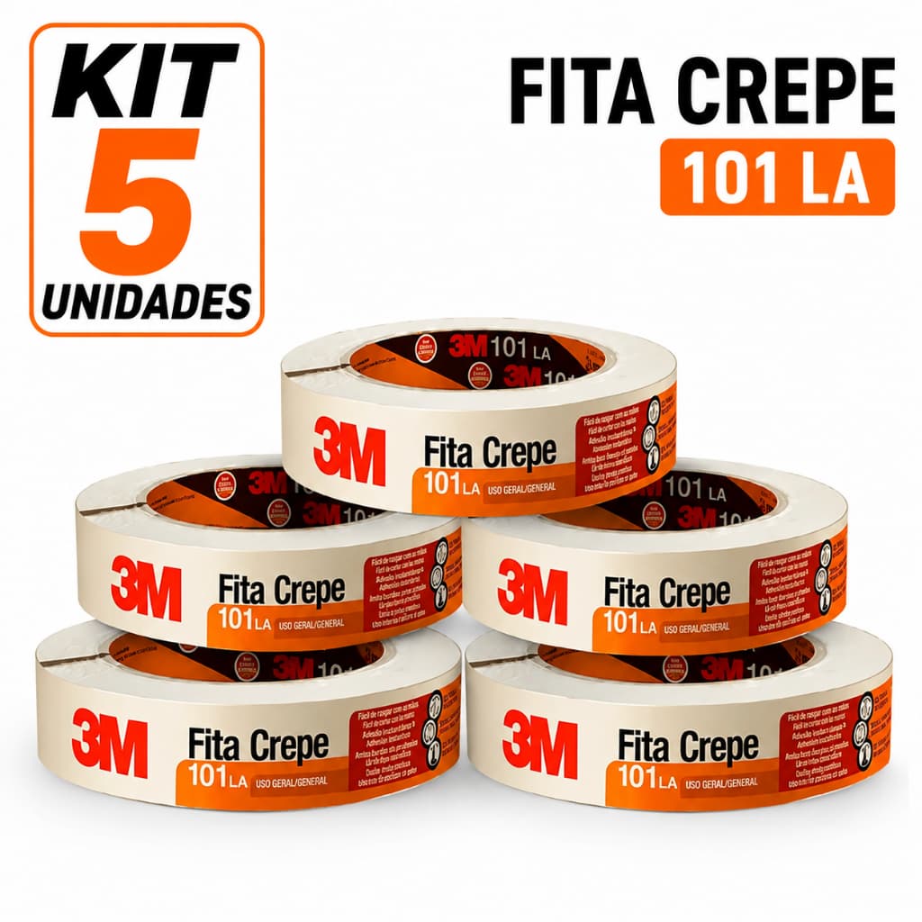KIT 5UN FITA CREPE 24MM X 50M 101 TARTAN 3M