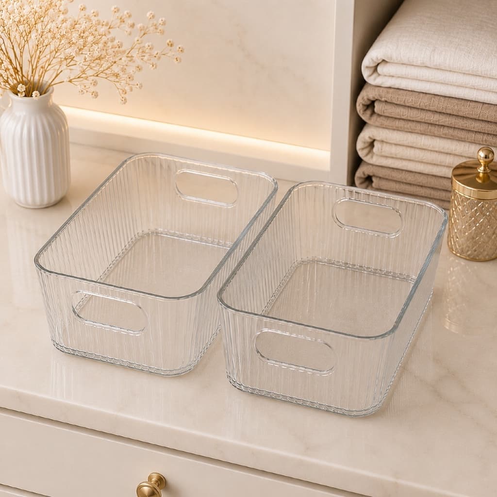 Kit Caixas Decorativas Multiuso Transparente