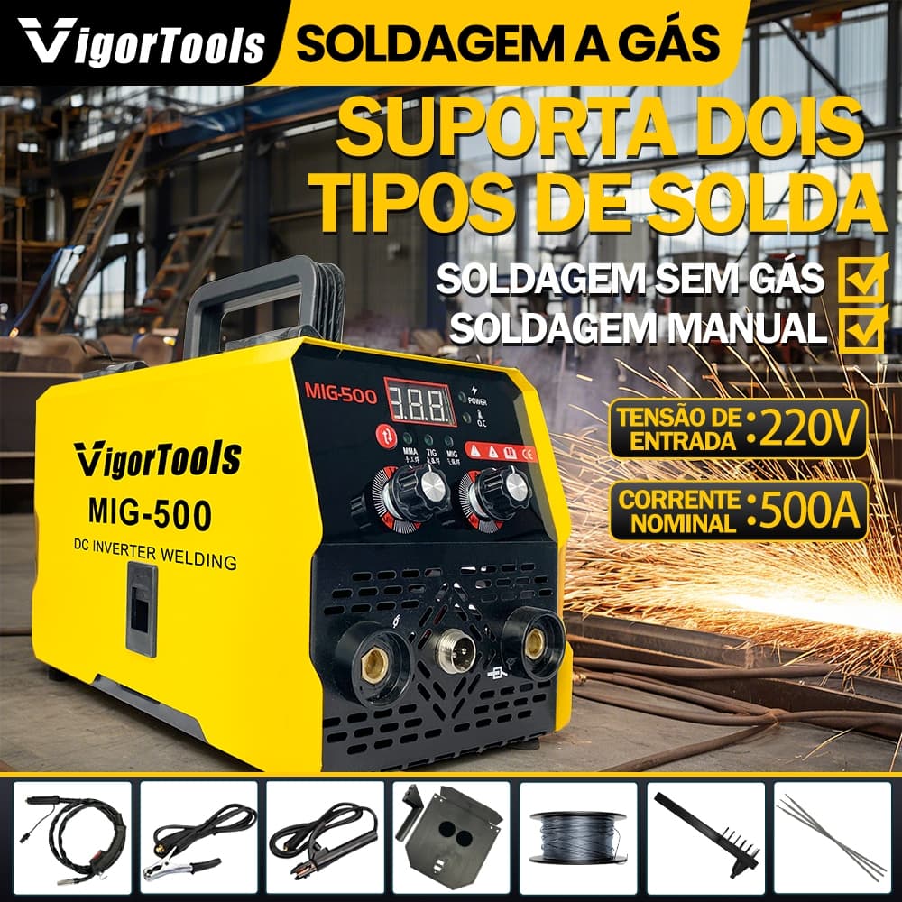 110V/220V Soldador inversor MIG-500 Soldador transformador Soldador inversor Acessórios de cortesia