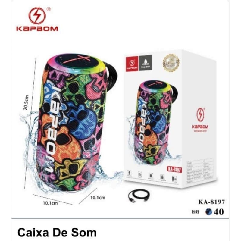 Caixa De Som Bluetooth X-bass Kapbom Ka-8197