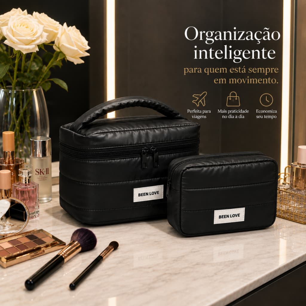 Necessaire Feminina Viagem Organizador Bolsa Premium Impermeável