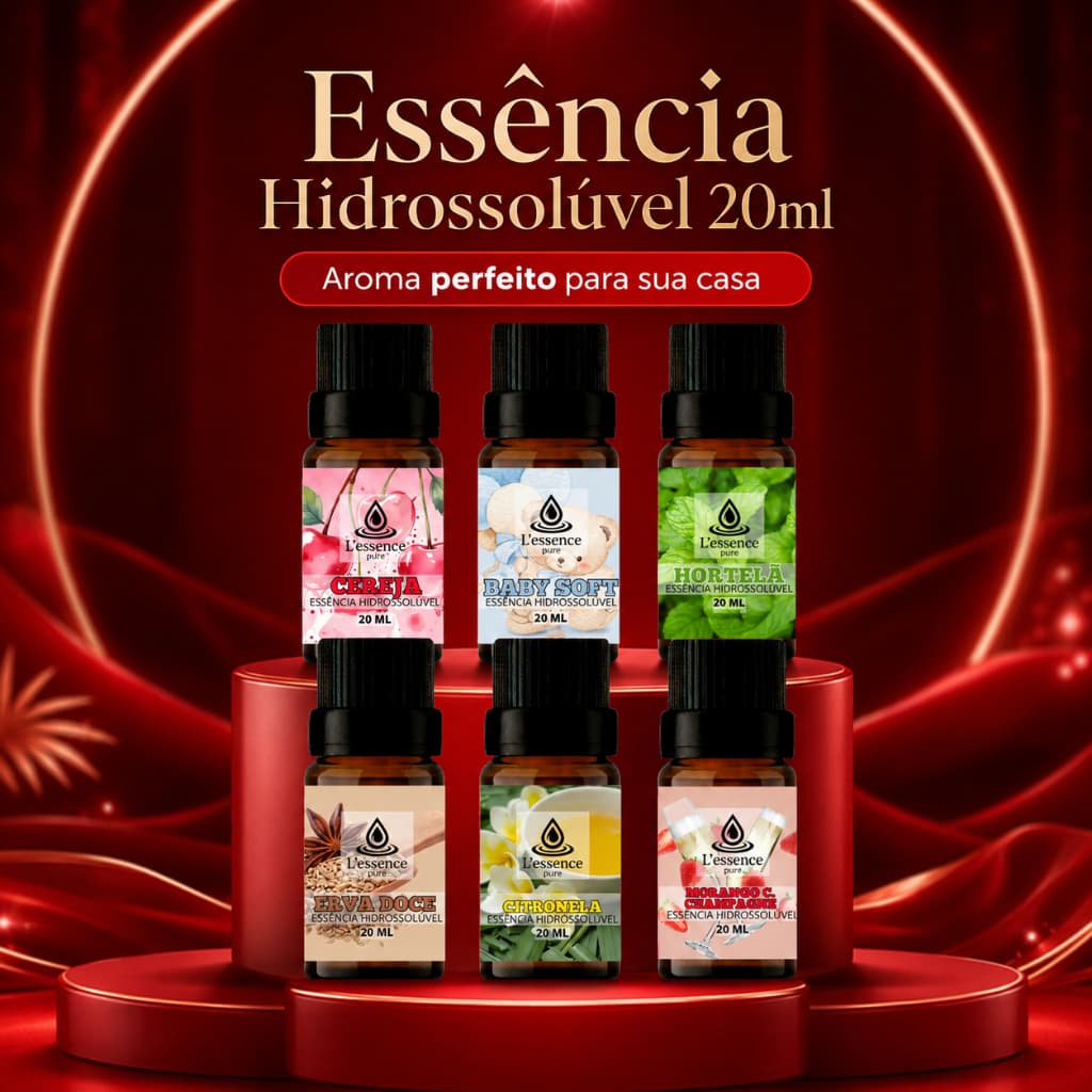 Kit com 6 & 1 Essências Hidrossolúvel 20ML L' Essence Pure | Uso Umidificadores e DIfusores