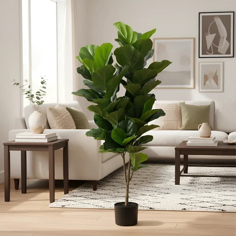 Planta Artificial Ficus Lyrata Planta Realista 1.20m, Plantas Artificiais Realista Para Ambientes, Decoração